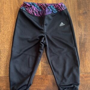 Adidas Kids Black softball pants with Vibrant Waistband